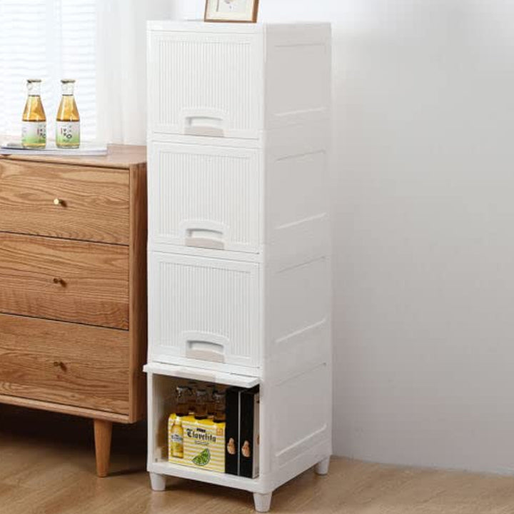 Multipurpose Storage Cabinet Storage Solutions Plastic Drawers  Multi Layer Wardrobe Storage Drawers  Foldable Multipurpose Drawer Units For Kitchen Bathroom Bedroom Cloth (4 Layer) - Trendex