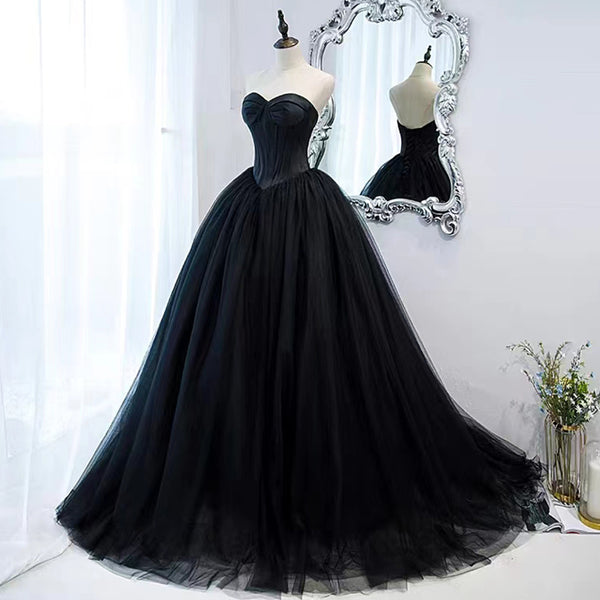 Black Evening Dress Can Wear Birthday Host Light Luxury Niche Wipe Chest Long - Trendex