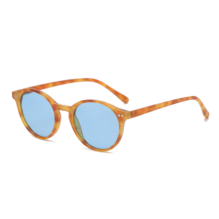 Round Polarized Full Rim Frame Sunglasses - Trendex