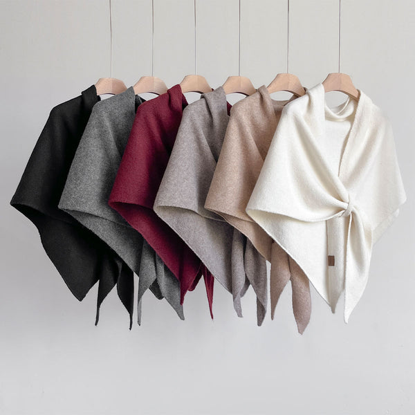 All-matching Triangular Binder Neck Warmer Scarf Pure Color All-matching Bib Shawl - Trendex