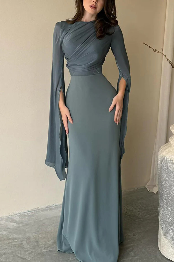 Women's Fashion Temperament Crew Neck Slim Fit Dress - Trendex