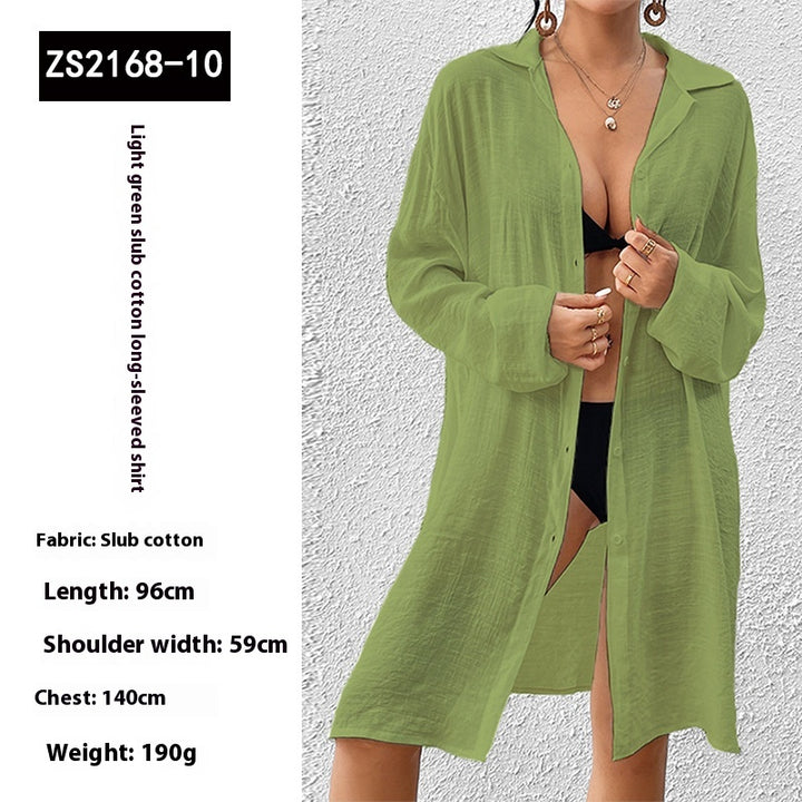 Tencel Slub Cotton Long-sleeved Shirt For Women - Trendex