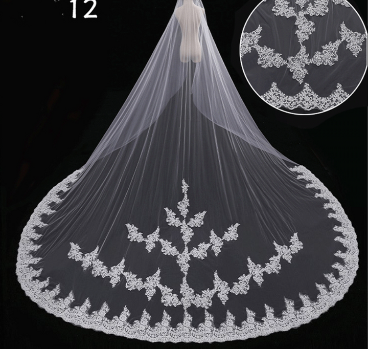 Bridal Wedding Dress Long Tail Luxury Super Fairy Wedding Veil - Trendex
