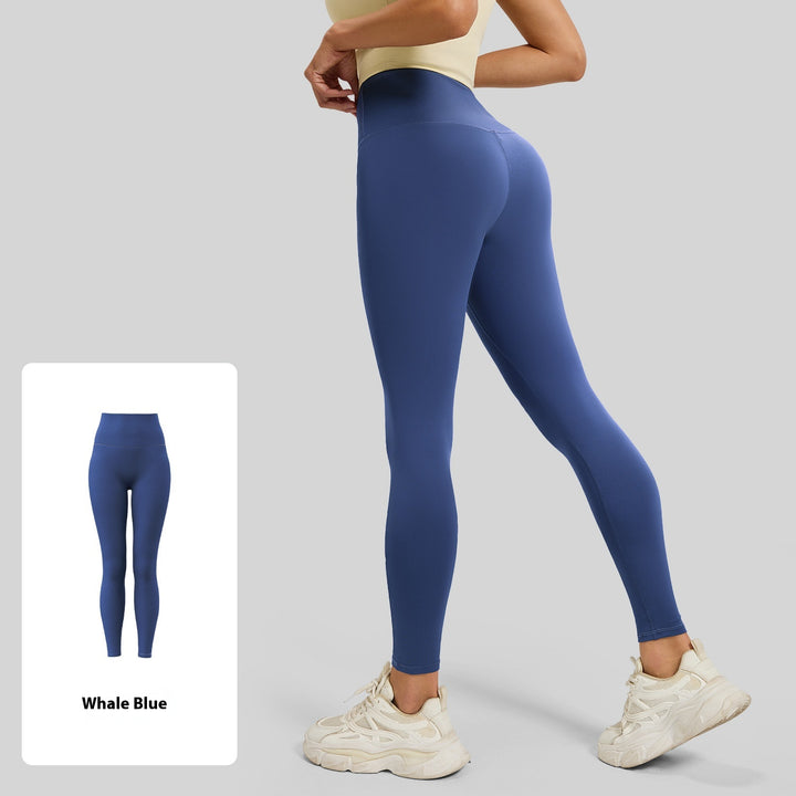 No Embarrassment Line Peach Hip Raise Yoga High Waist Belly Contracting Exercise Nude Feel Leggings - Trendex