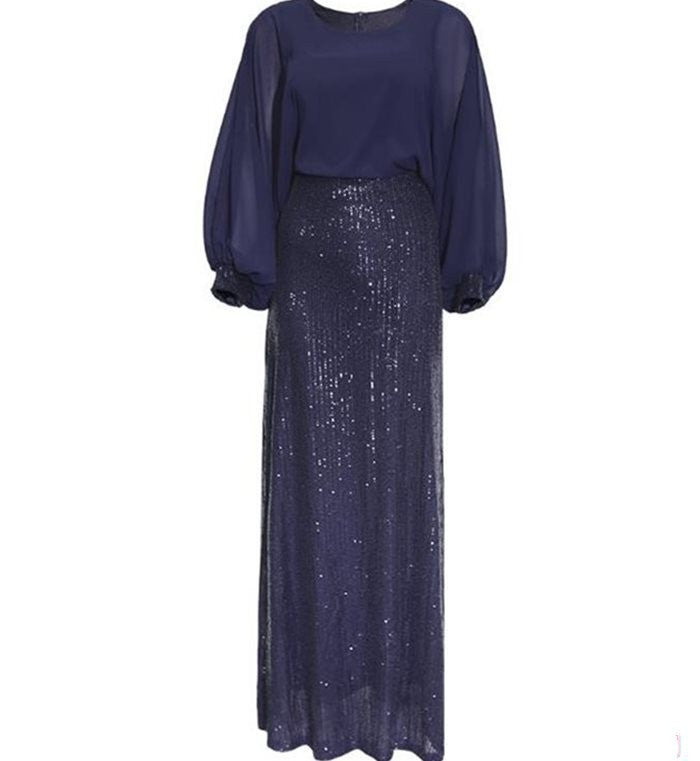 African Women's Beads Chiffon Party Evening Dress Big Size - Trendex