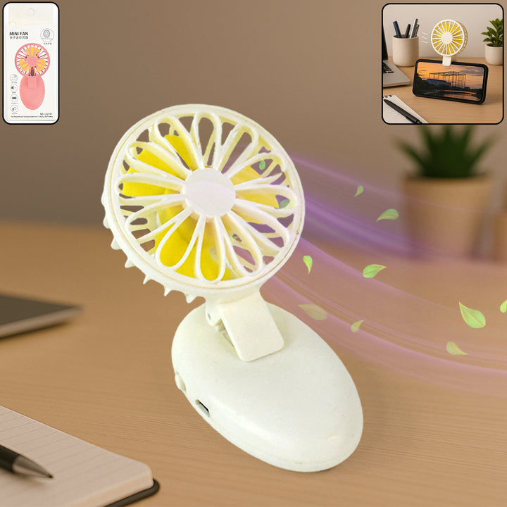 17708 Mini Usb Handheld Fan Portable Rechargeable Mini Fan For Home Office Travel And Outdoor Use (1 Pc) - Trendex