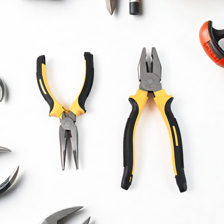 Long Nose Plier And Flat Mouth Plier Combo Tools (2 Pc Set) - Trendex