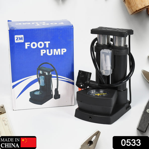 0533 Portable Mini Bike Pumpcycle Pump Foot Activated With Gauge Floor Bicycle Pump  Cycle Pump - Trendex