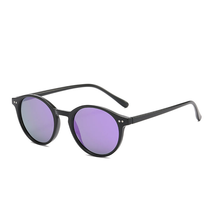 Round Polarized Full Rim Frame Sunglasses - Trendex