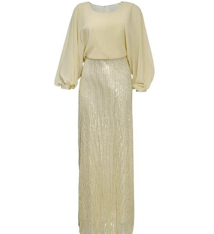 African Women's Beads Chiffon Party Evening Dress Big Size - Trendex