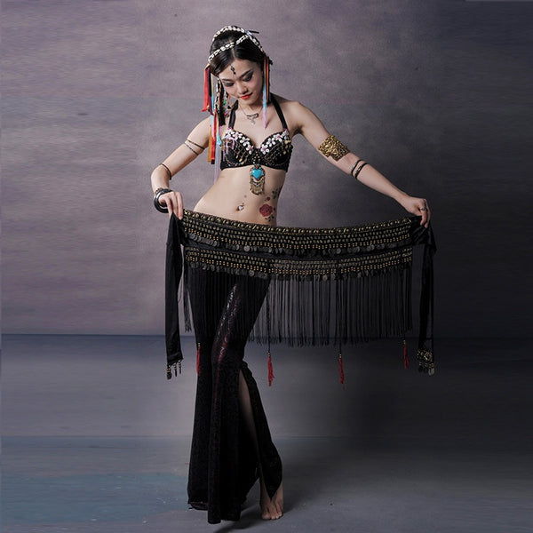 Belly Dance Waist Scarf Performance Tassel Hip Scarf Ethnic Tribe Dance Costume Belly Dance Waist Chain - Trendex