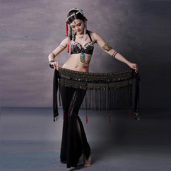 Belly Dance Waist Scarf Performance Tassel Hip Scarf Ethnic Tribe Dance Costume Belly Dance Waist Chain - Trendex