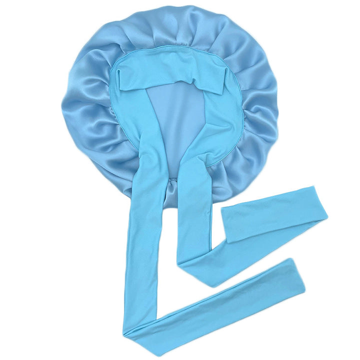 Simple Wide Ribbon Adjustable Silk Nightcap - Trendex