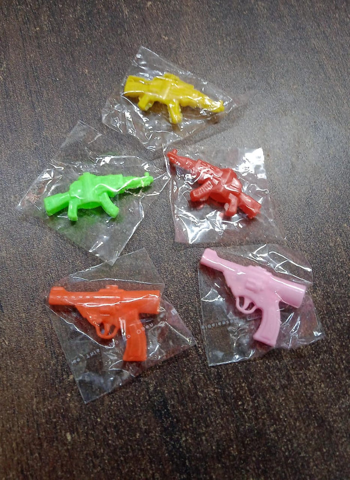 Gun Shape Pencil Top For Kids Office Small Gun Toy (1 Pc  Mix Colour  Design) - Trendex