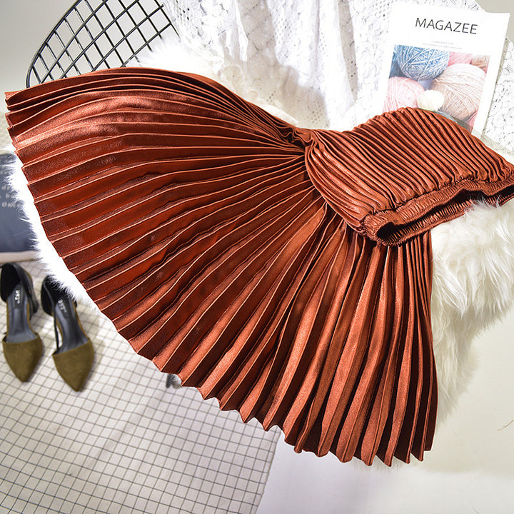 Pleated Skirt Skirt Spring And Summer New High Waist Retro Fashion - Trendex