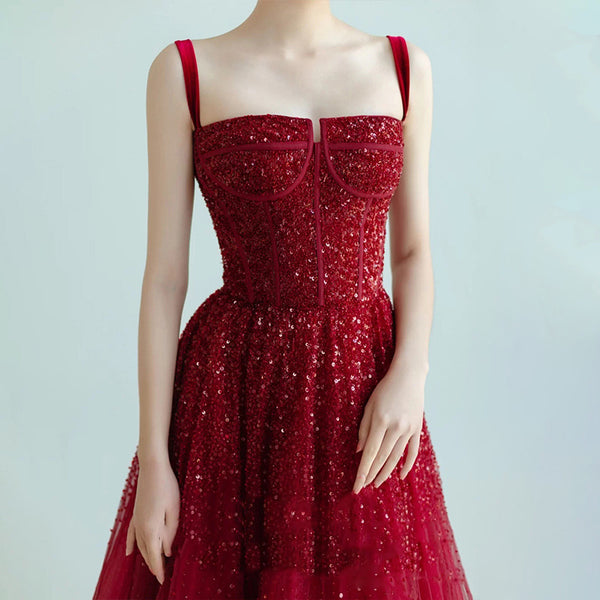 New Sequin Sling High-grade Princess Engagement Dress For Women - Trendex