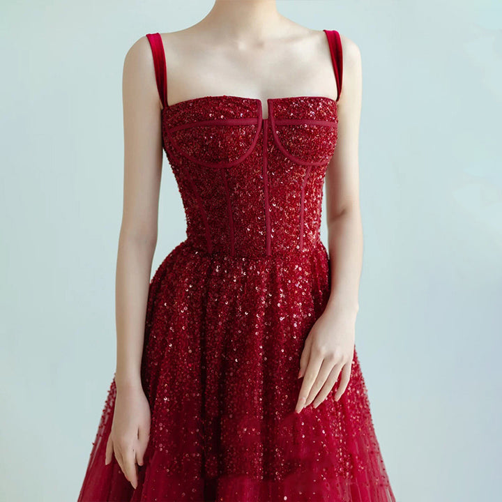 New Sequin Sling High-grade Princess Engagement Dress For Women - Trendex