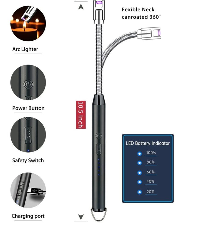 Rechargeable Usb Electric Gas Lighter - Trendex
