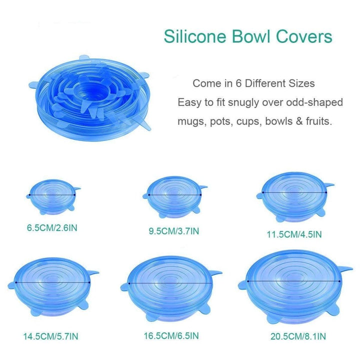 6 Pcs Silicone Lid Cover Silicon Lids - Trendex