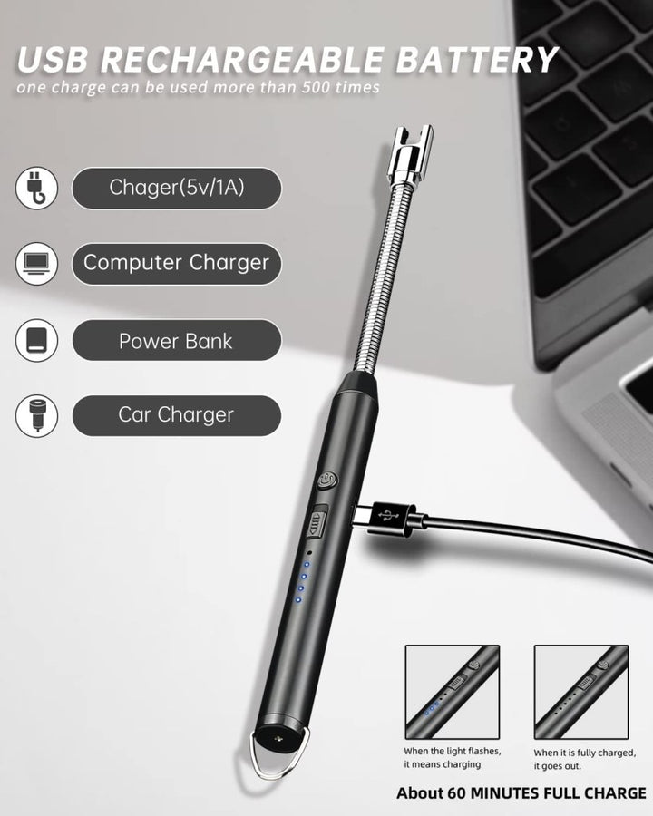 Rechargeable Usb Electric Gas Lighter - Trendex