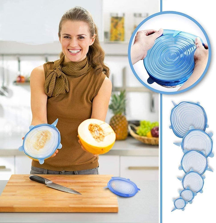 6 Pcs Silicone Lid Cover Silicon Lids - Trendex