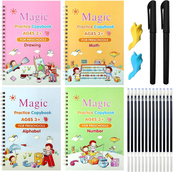Magic Practice Book for kids 4 pcs 10 refill - Trendex