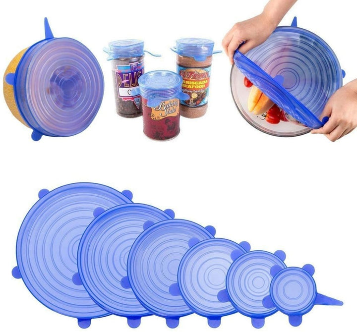 6 Pcs Silicone Lid Cover Silicon Lids - Trendex