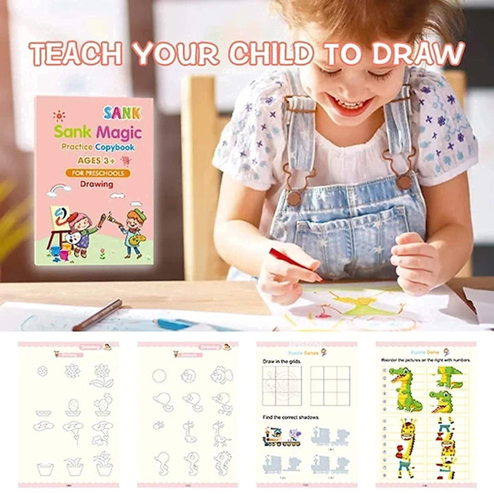 Magic Practice Book for kids 4 pcs 10 refill - Trendex