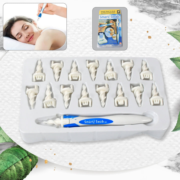 17698 Ear Wax Removal Ear Cleaner Earwax Remover Spiral Soft Silicone Safe Upgraded Smart Earwax Removal Tool Swab Kit With 16 Replacement Tips For Adults  Kids - Trendex