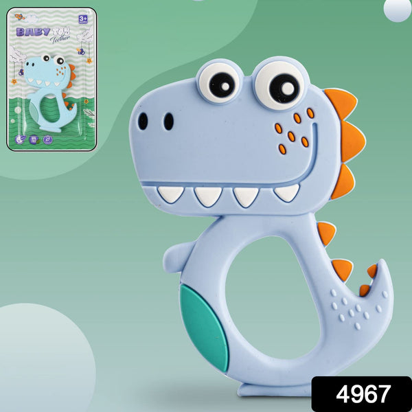 Silicone Dinosaur Teether For Baby (1 Pc  Mix Design  Color) - Trendex