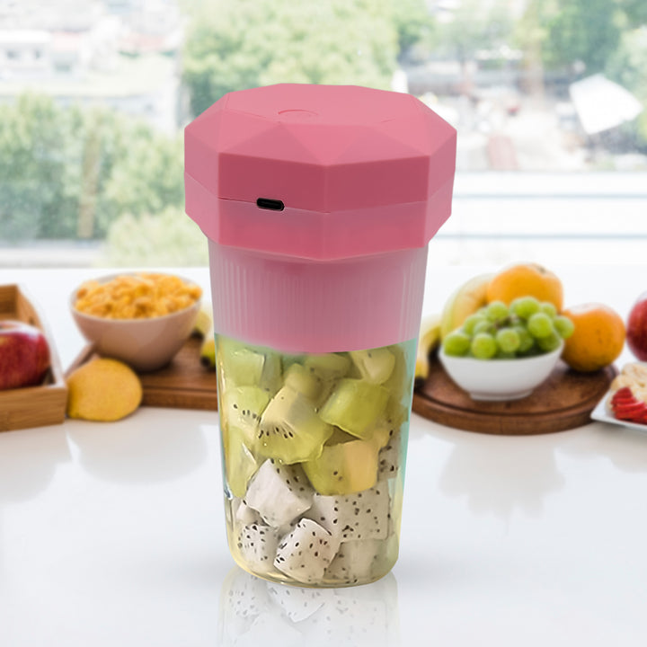 Portable Multifunctional Electric Juicer Cup Usb Juice Maker 6 Blade (350 Ml) - Trendex