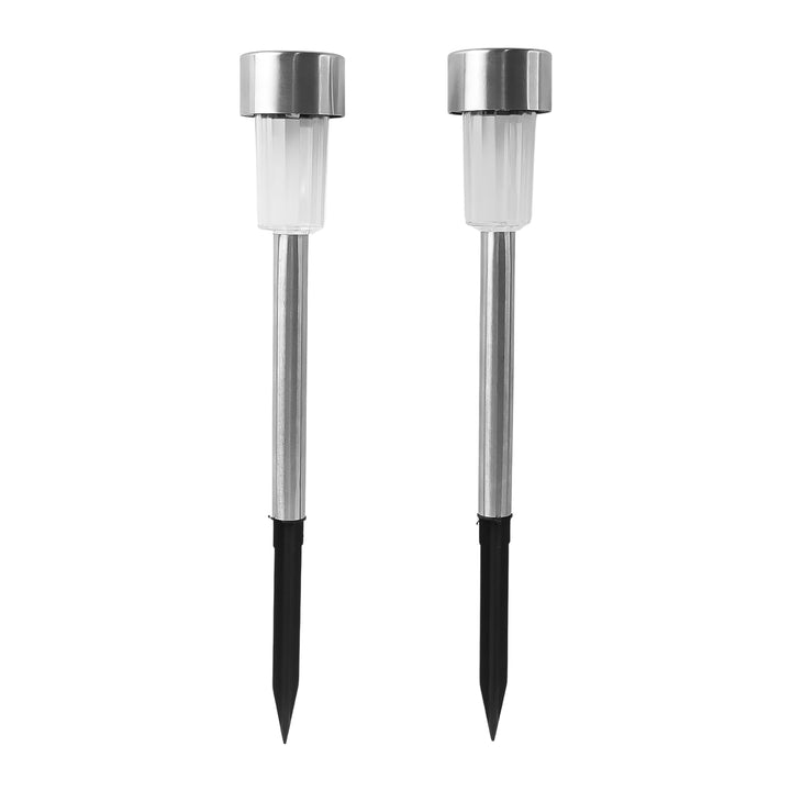 Solar-powered Stainless Steel Garden Pathway Lights 31x4 Cm (2 Pc) - Trendex