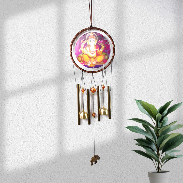 Lord Ganesh Wind Chimes Outdoor Hanging Wind Chime (1 Pc) - Trendex