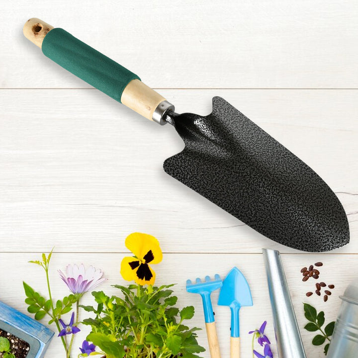 7593 Gardening Tools - Hand Cultivator Trowel Heavy Duty With Ergonomic Wooden Handle For Transplanting And Digging (3 Pcs Set) - Trendex