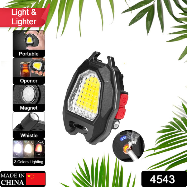 4543 Portable Triangular Shaped Emergency Camping Flashlight With Cigarette Lighter Lumens Rechargeable Waterproof Portable Led Light Camping Keychain 6lighting Modes With Strong Magnet 3 Color Lighting For Travel Camping Walking - Trendex