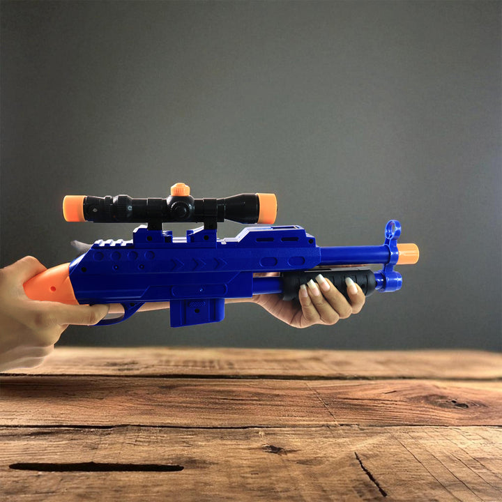 Shot Air Gun Toy With Scope And 8 Soft Foam Bullets Set - Trendex