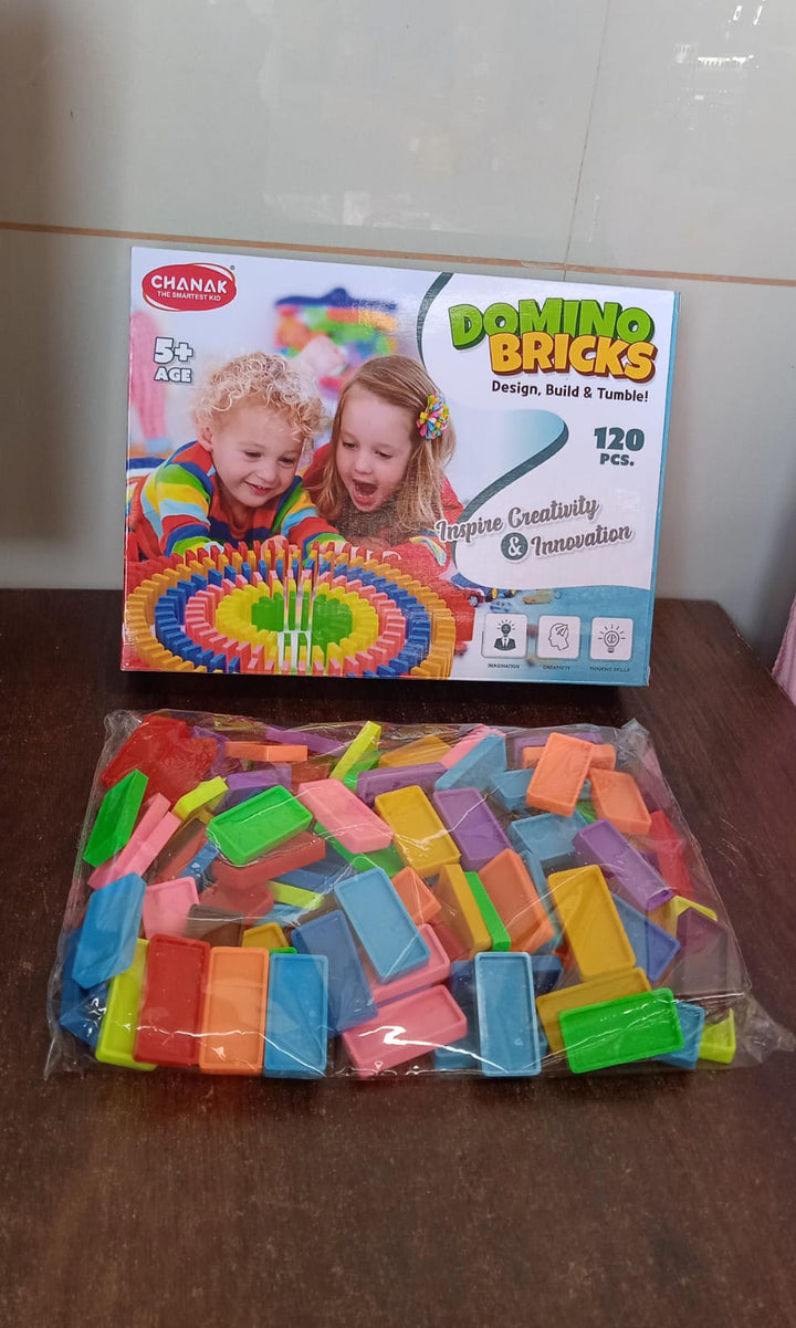 Kids 120 Domino Blocks Dominoes (120 Pcs Set) - Trendex