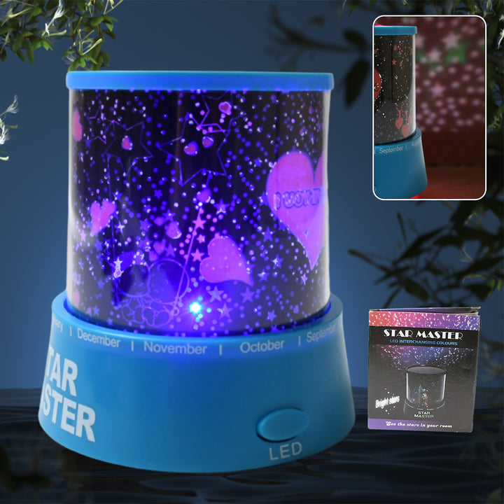 Led Projector Night Light Amazing Lamp 3 Battery Operated Lamps Rotation With The Music Function Master For Kids Bedroom Home Decoration Nightromantic Gift (Battery Not Included  1 Pc) - Trendex