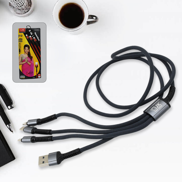 3 In 1 Multi Super Fast Charging Cable (1 Pc  1200 Mm) - Trendex