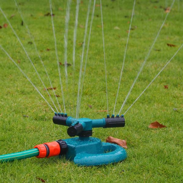 1677 3 Arm 360 Sector Rotating Water Sprinkler Garden Pipe Hose Irrigation Yard - Trendex