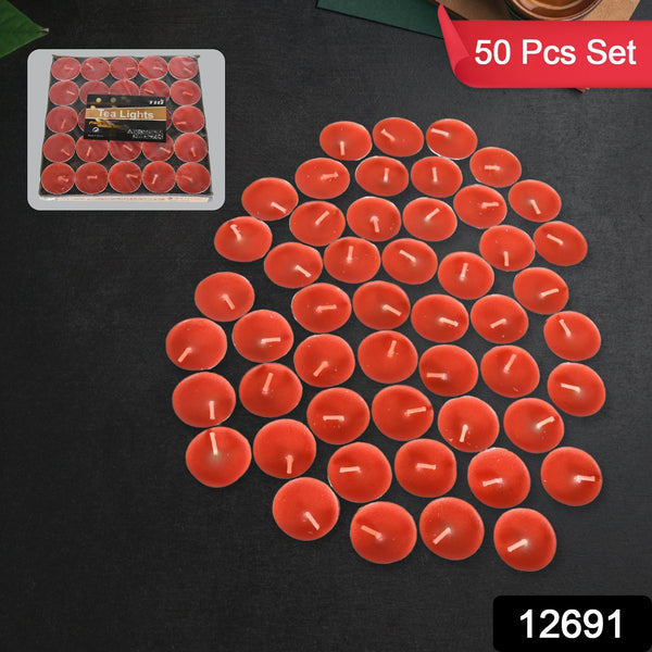 12691 Tealight Candles Set Smokeless Candles Tealight Diwali Candles For Diwali Home Decor Decoration Party Festivals For Mood Dinners Parities Home Decoration Wedding Candle (50 Pcs Set) - Trendex