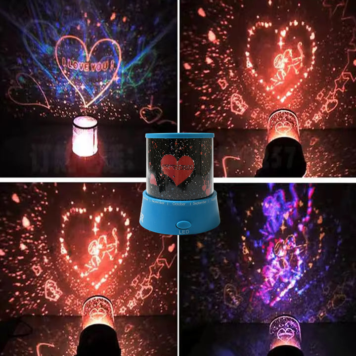 Led Projector Night Light Amazing Lamp 3 Battery Operated Lamps Rotation With The Music Function Master For Kids Bedroom Home Decoration Nightromantic Gift (Battery Not Included  1 Pc) - Trendex