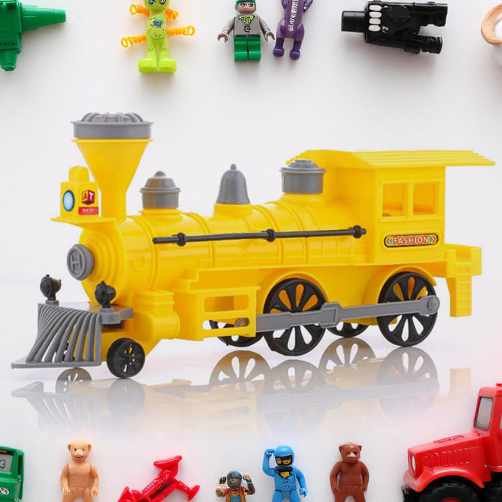 Pull And Go Train With Light Plastic String Pull Back Train (1 Pc  Mix Color) - Trendex