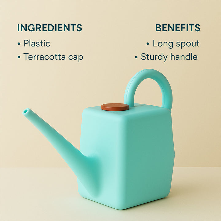 2 Litre Heavy-duty Plastic Gardening Watering Can With Long Spout  Ergonomic Handle - Trendex