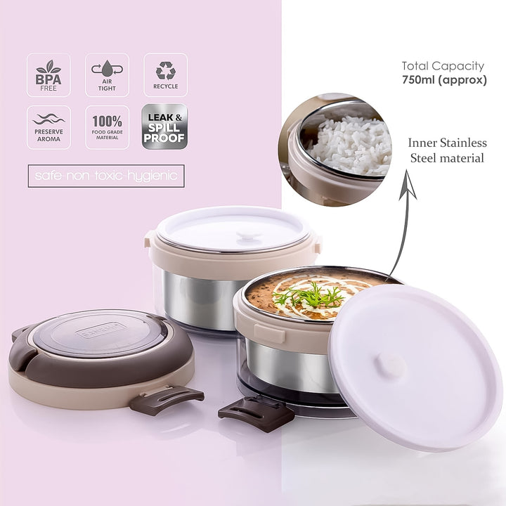 Ganesh Steko-2 Double Layer Stainless Steel Insulated Lunch Box Set - Trendex