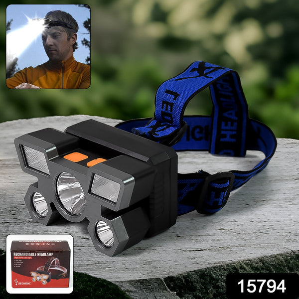 5 Led Headlamp Usb Rechargeable Head Light (1 Pc) - Trendex
