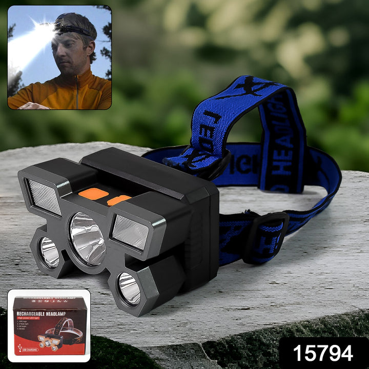 5 Led Headlamp Usb Rechargeable Head Light (1 Pc) - Trendex