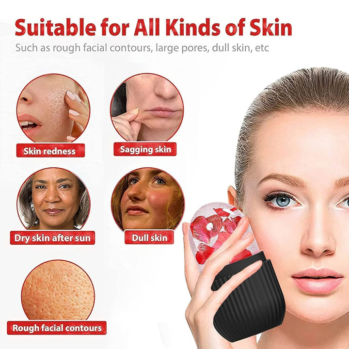 1224b Face Ice Roller  Ice Roller For Face  Ice Roller For Face Massager  Face Ice Treatment Reduce Face Swelling And Under Eye Puffiness (Black) - Trendex