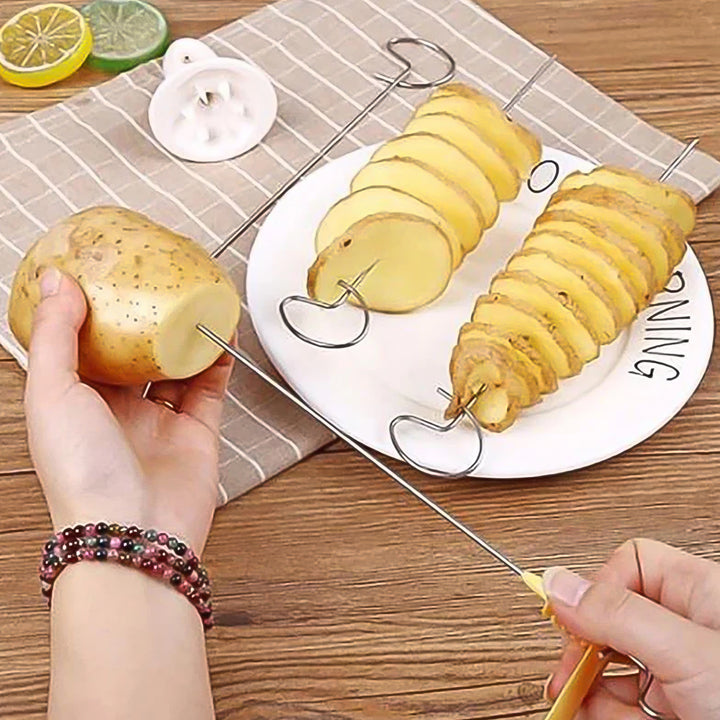 1 Set Potato Spiral Cutter Potato Twister (4 Spits) - Trendex