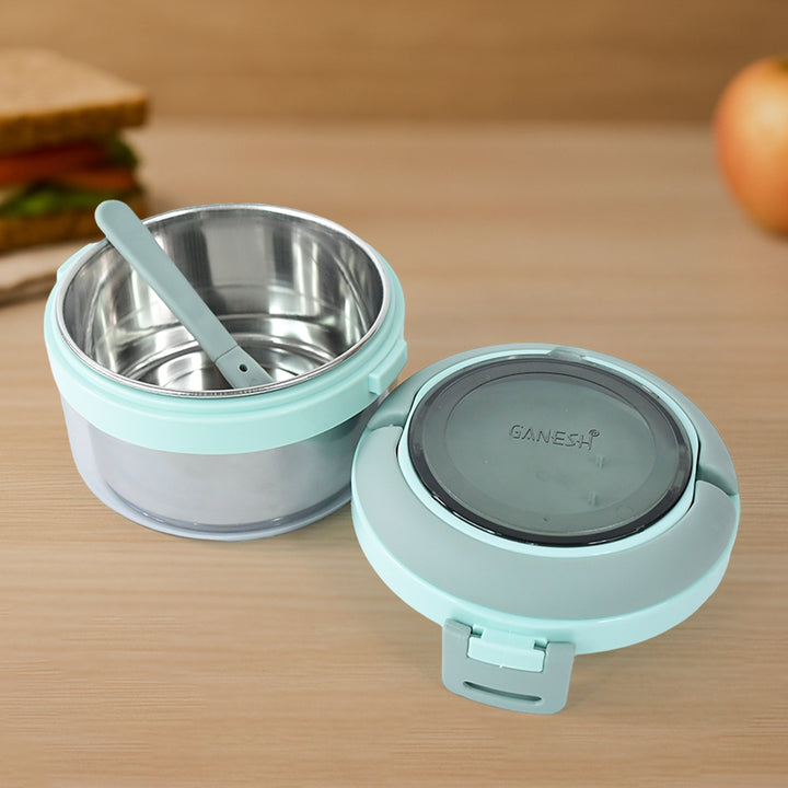 Ganesh Tiara 400ml Stainless Steel Insulated Lunch Box With Leakproof Lid  Folding Spoon - Trendex